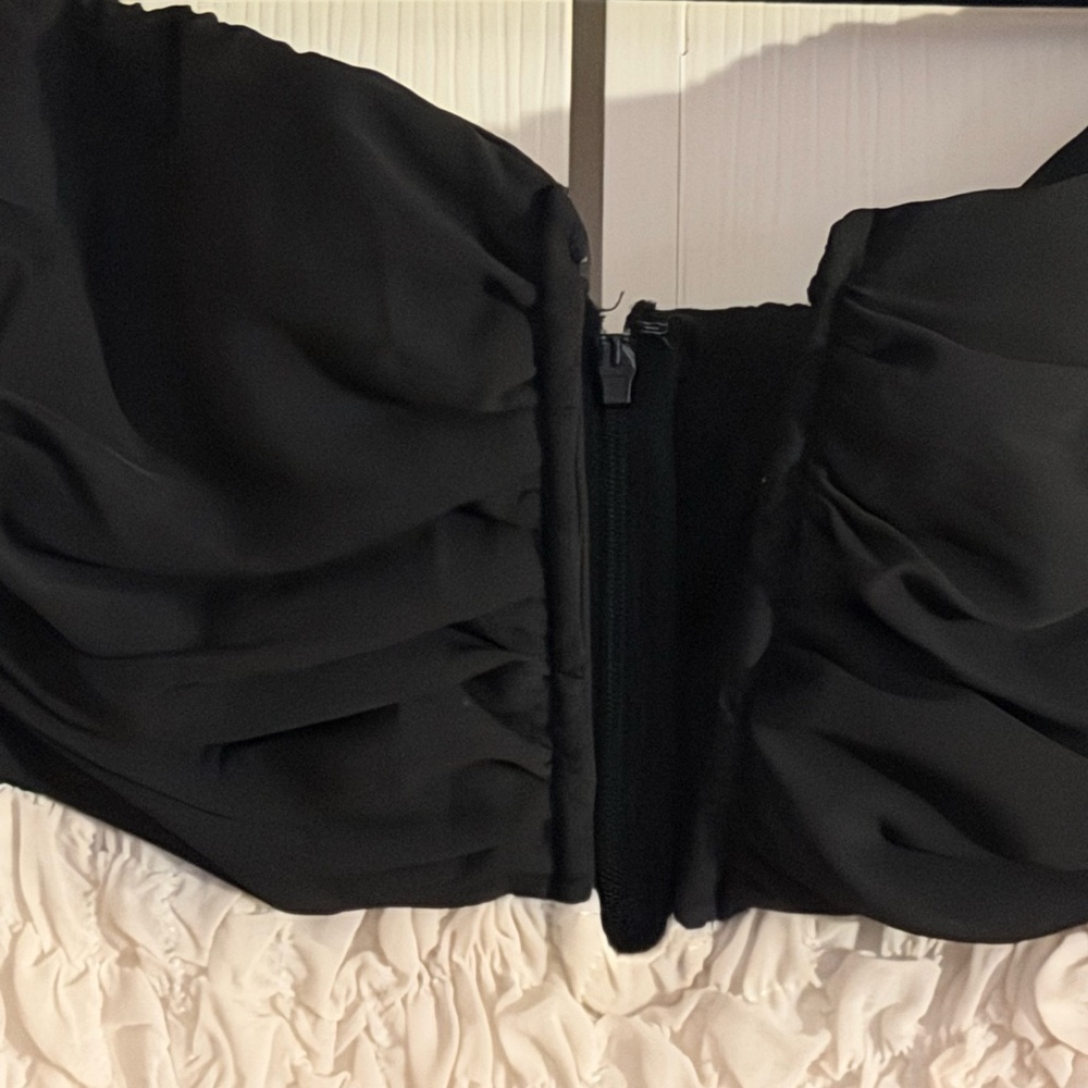 Anthropologie Strapless Two-Tone Midi Dress in Black and White-Kentucky Derby - Picture 7 of 10